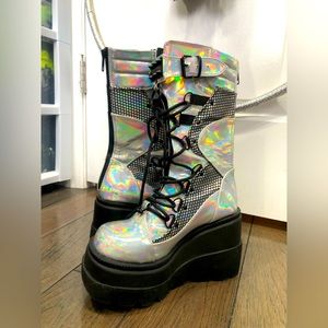 Below the knee Size W8.5 Demonia Platform Boots - only worn a few times